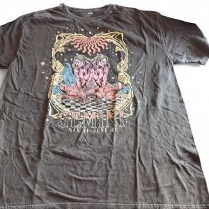 Fashion Nova Gemini Zodiac Graphic Tee Washed Black S/M MJ5000W5454V